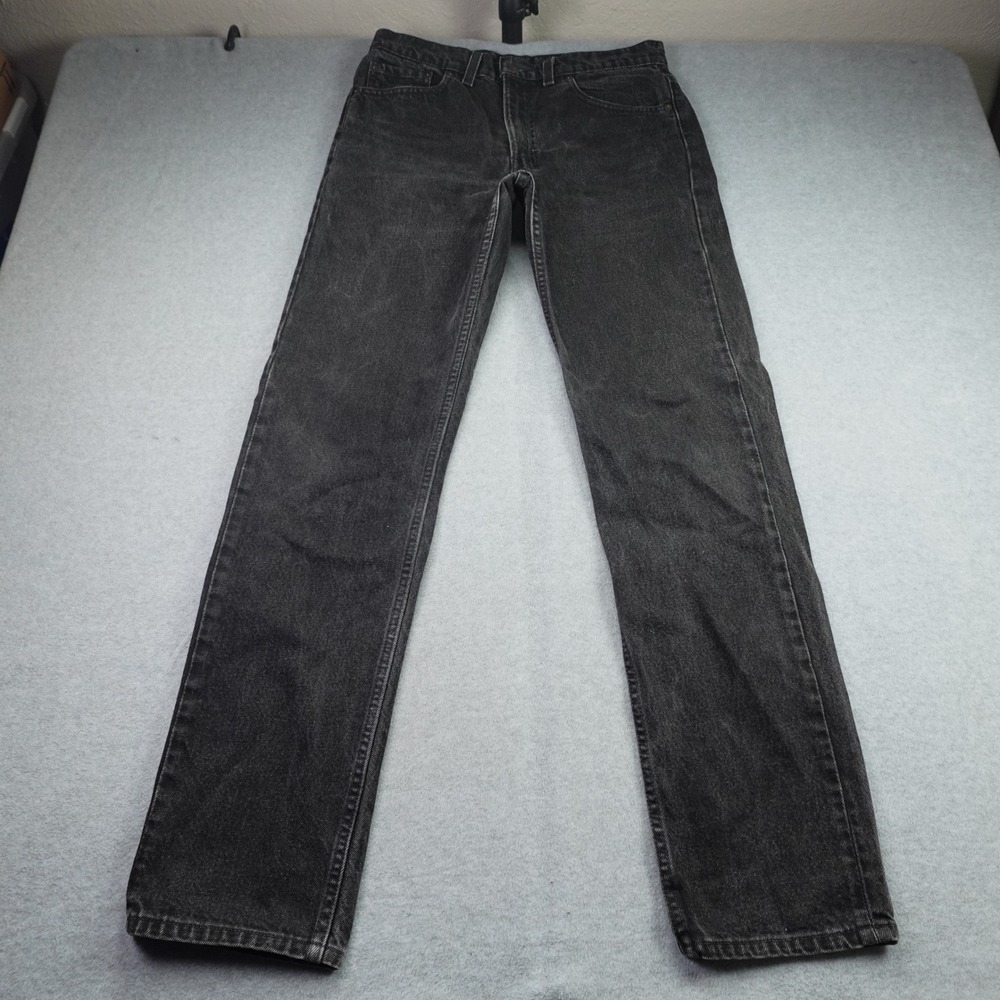 Levi's 505 Jeans Mens 34x34 Black Straight Leg Regular Fit Denim